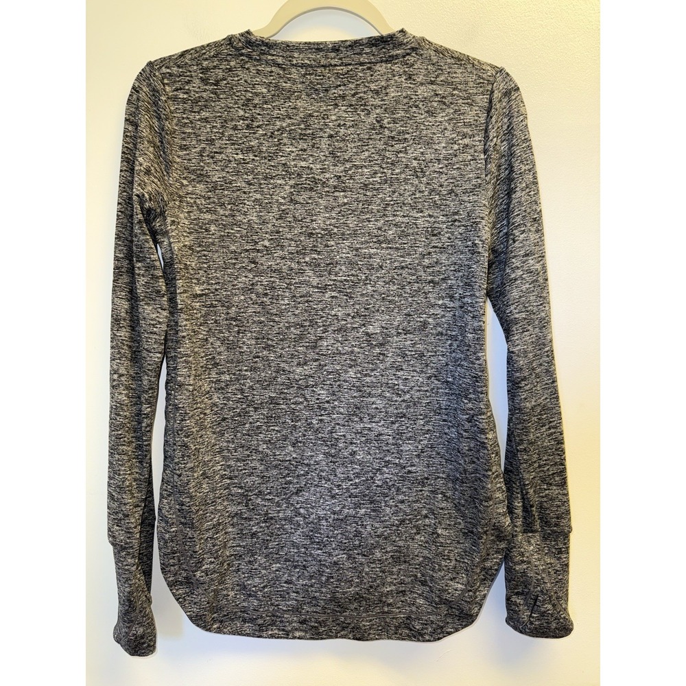 Athleta Uptempo Top Long Sleeve Athletic Heathered Black XS Run Hike - Picture 6 of 7